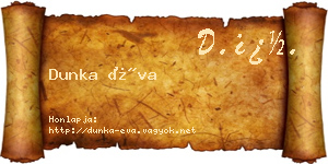 Dunka Éva névjegykártya
