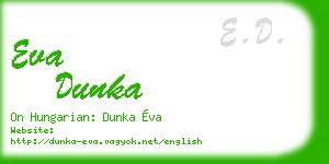 eva dunka business card